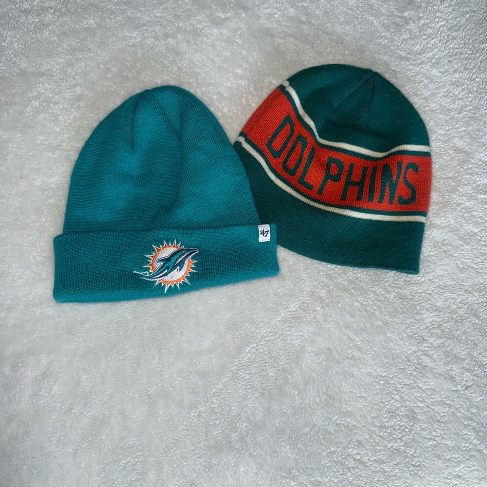 Teal and Orange Beanie Set
